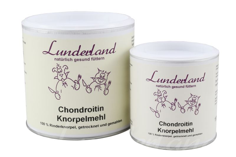 Lunderland Chondroitin Knorpelmehl in der 100g und 250g Dose für Hunde und Katzen